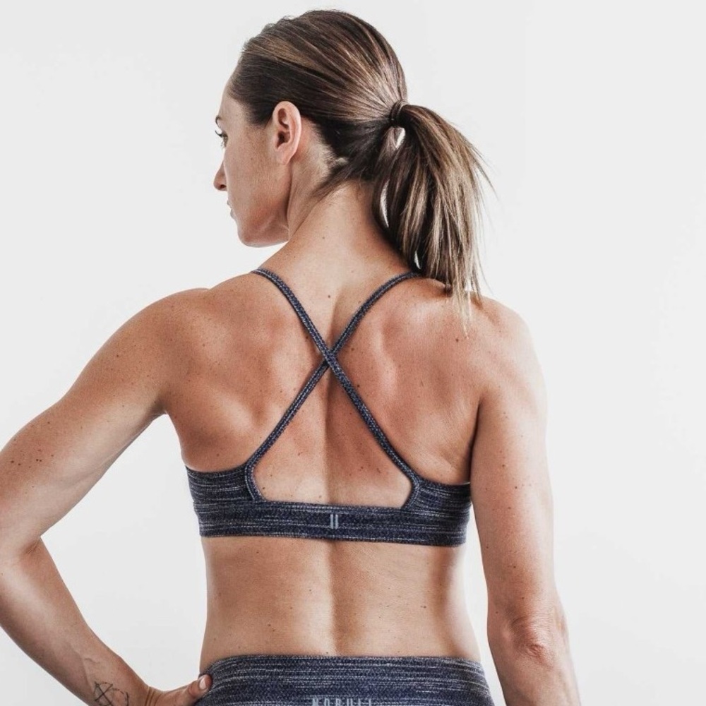 NWT NOBULL Women’s High-Neck Sports Bra - XS - Navy Melange